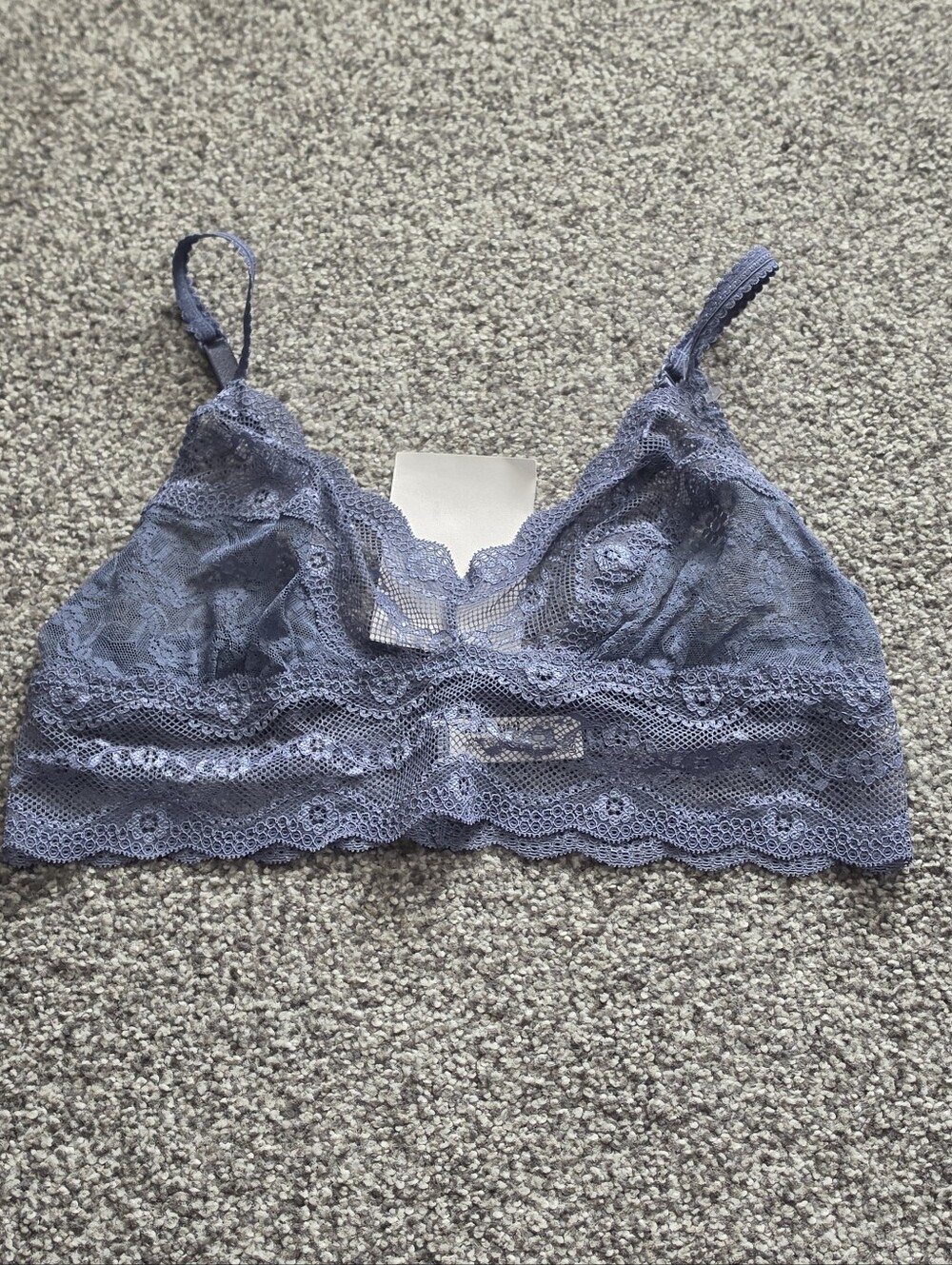 Sheer Lace Bralette in Dusty Blue
